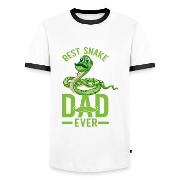 Schlangenbesitzer Schlangenliebhaber Schlangen - Männer Kontrast-T-Shirt - Weiß/Schwarz - Vorne - AI Model Female 172 light (172cm) & AI Model Male 178 dark (178cm)