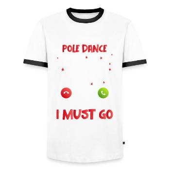 Pole Dance Tanzen Pole Dance Tänzerin - Männer Kontrast-T-Shirt - Weiß/Schwarz - Vorne - AI Model Female 172 light (172cm) & AI Model Male 178 dark (178cm)