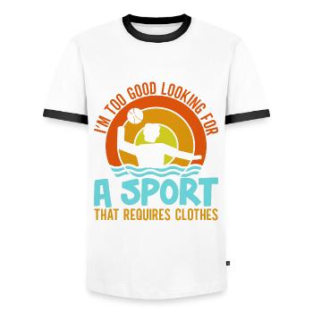 Water polo player water polo team coach - Men's Ringer Shirt - white/black - Front - AI Model Female 172 light (172cm) & AI Model Male 178 dark (178cm)