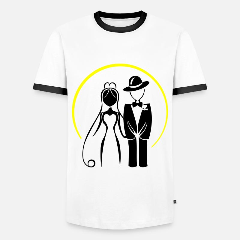 Brautpaar Ehepaar Hochzeit - Männer Kontrast-T-Shirt - Weiß/Schwarz
