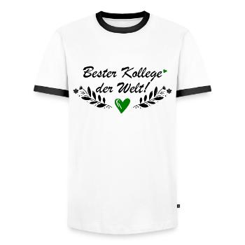 Bester Kollege der Welt - Männer Kontrast-T-Shirt - Weiß/Schwarz - Vorne - AI Model Female 172 light (172cm) & AI Model Male 178 dark (178cm)