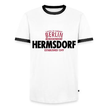 Capitol Of Germany Berlin - Hermsdorf - Männer Kontrast-T-Shirt - Weiß/Schwarz - Vorne - AI Model Female 172 light (172cm) & AI Model Male 178 dark (178cm)