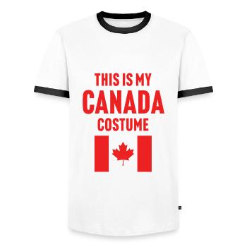Ce costume de mon Canada - T-shirt contrasté Homme - blanc/noir - Devant - AI Model Female 172 light (172cm) & AI Model Male 178 dark (178cm)