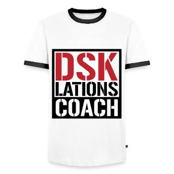 Deeskalationsteam DSKlations Coach Farben änderbar - Männer Kontrast-T-Shirt - Weiß/Schwarz - Vorne - AI Model Female 172 light (172cm) & AI Model Male 178 dark (178cm)
