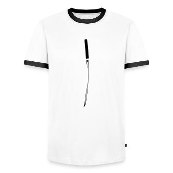 Shirasaya katana three colors retro ronin vector - Men's Ringer Shirt - white/black - Front - AI Model Female 172 light (172cm) & AI Model Male 178 dark (178cm)