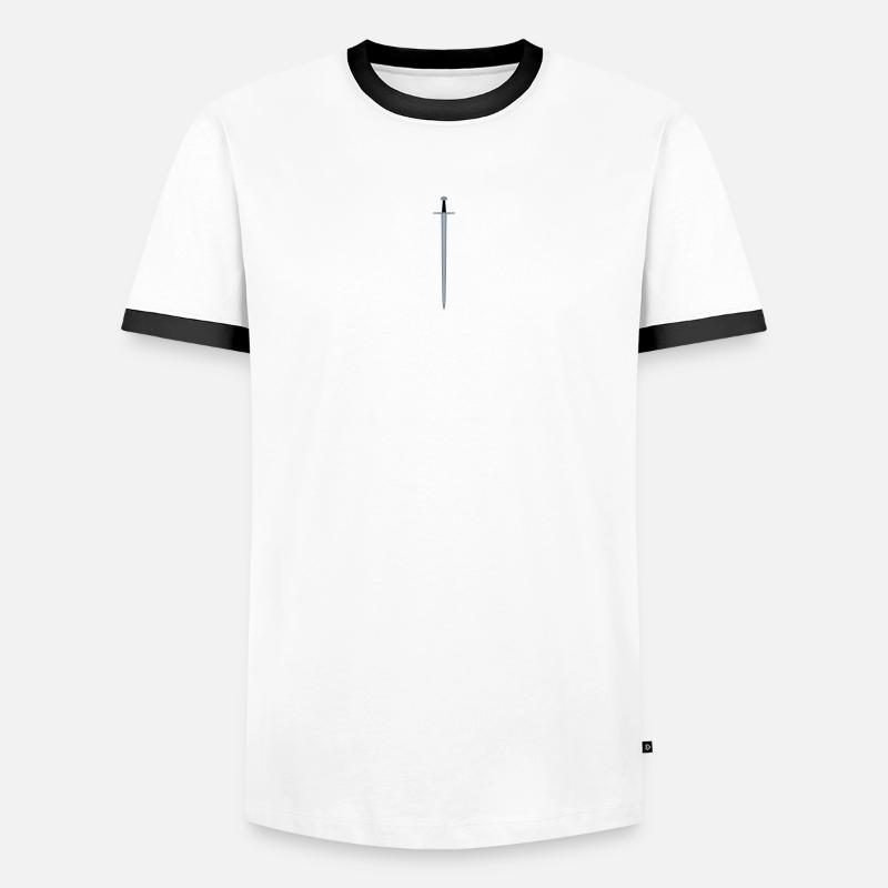 Schwert - Männer Kontrast-T-Shirt - Weiß/Schwarz
