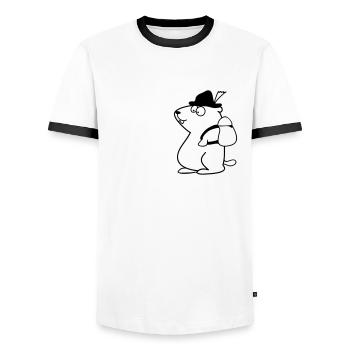 marmotte - T-shirt contrasté Homme - blanc/noir - Devant - AI Model Female 172 light (172cm) & AI Model Male 178 dark (178cm)