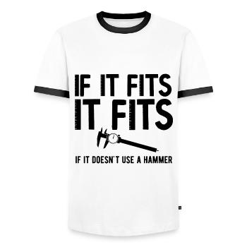 Maschinen-Bediener Maschinenführer Machinist - Männer Kontrast-T-Shirt - Weiß/Schwarz - Vorne - AI Model Female 172 light (172cm) & AI Model Male 178 dark (178cm)