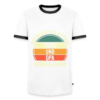 Vater Großvater Papa Opa - Männer Kontrast-T-Shirt - Weiß/Schwarz - Vorne - AI Model Female 172 light (172cm) & AI Model Male 178 dark (178cm)