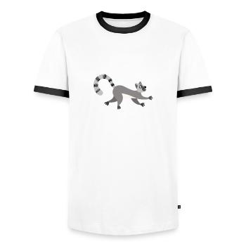 Lemur - Männer Kontrast-T-Shirt - Weiß/Schwarz - Vorne - AI Model Female 172 light (172cm) & AI Model Male 178 dark (178cm)