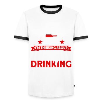 Trinken Party Strand Weingläser Geschenk - Männer Kontrast-T-Shirt - Weiß/Schwarz - Vorne - AI Model Female 172 light (172cm) & AI Model Male 178 dark (178cm)