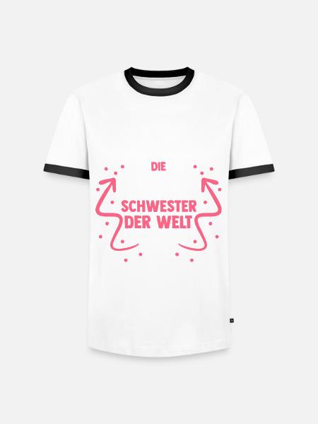 Familie Beste Schwester - Männer Kontrast-T-Shirt - Weiß/Schwarz