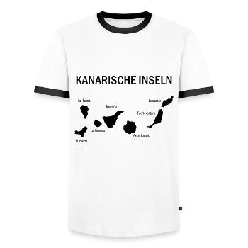 Canary islands Map Kanarische Inseln Karte - Männer Kontrast-T-Shirt - Weiß/Schwarz - Vorne - AI Model Female 172 light (172cm) & AI Model Male 178 dark (178cm)