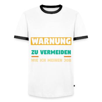 Reporter Journalistik Journalist - Männer Kontrast-T-Shirt - Weiß/Schwarz - Vorne - AI Model Female 172 light (172cm) & AI Model Male 178 dark (178cm)
