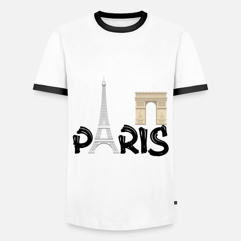 PARIS - Men's Ringer Shirt - white/black