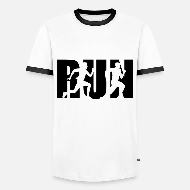 Run, Running, Runner - Men's Ringer Shirt - white/black