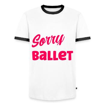 Ballet Danse Ballerine Ballet Dancer Cadeau - T-shirt contrasté Homme - blanc/noir - Devant - AI Model Female 172 light (172cm) & AI Model Male 178 dark (178cm)
