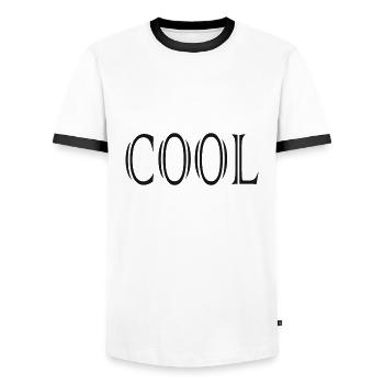 COOL Buzzword Sayings Slogan - Men's Ringer Shirt - white/black - Front - AI Model Female 172 light (172cm) & AI Model Male 178 dark (178cm)