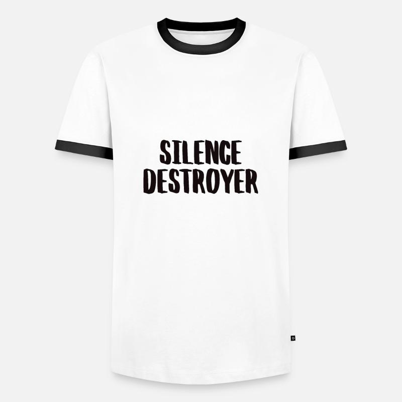 Silence Destroyer Zerstörer der Stille - Männer Kontrast-T-Shirt - Weiß/Schwarz