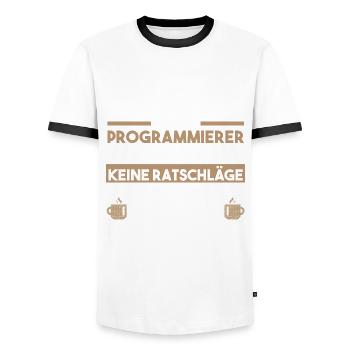 Programmieren Kaffee Entwickler Coder Programmiere - Männer Kontrast-T-Shirt - Weiß/Schwarz - Vorne - AI Model Female 172 light (172cm) & AI Model Male 178 dark (178cm)