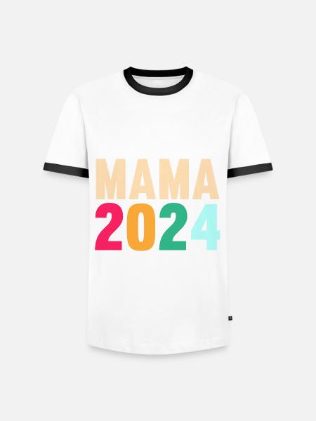 Werdende Mama 2024 - Männer Kontrast-T-Shirt - Weiß/Schwarz