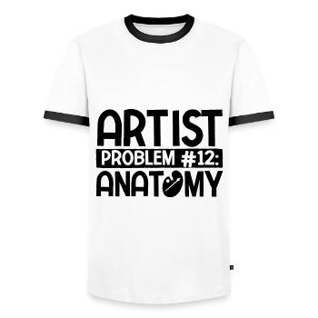 Maler Zeichner für Künstler - Männer Kontrast-T-Shirt - Weiß/Schwarz - Vorne - AI Model Female 172 light (172cm) & AI Model Male 178 dark (178cm)