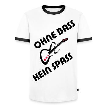 Musik ohne Bass - Männer Kontrast-T-Shirt - Weiß/Schwarz - Vorne - AI Model Female 172 light (172cm) & AI Model Male 178 dark (178cm)