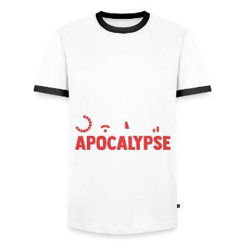 Die vier Reiter der modernen Apocalypse - Männer Kontrast-T-Shirt - Weiß/Schwarz - Vorne - AI Model Female 172 light (172cm) & AI Model Male 178 dark (178cm)