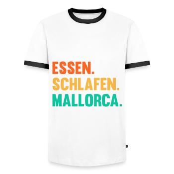 Party Urlaub Mallorca - Männer Kontrast-T-Shirt - Weiß/Schwarz - Vorne - AI Model Female 172 light (172cm) & AI Model Male 178 dark (178cm)