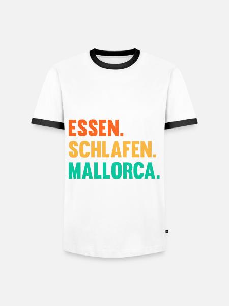 Party Urlaub Mallorca - Männer Kontrast-T-Shirt - Weiß/Schwarz