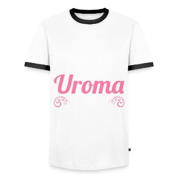 Urgroßmutter 2024 Uroma - Männer Kontrast-T-Shirt - Weiß/Schwarz - Vorne - AI Model Female 172 light (172cm) & AI Model Male 178 dark (178cm)