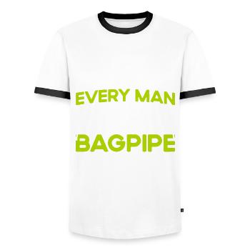 Bagpipes Bagpipes Bagpipes Gift - Men's Ringer Shirt - white/black - Front - AI Model Female 172 light (172cm) & AI Model Male 178 dark (178cm)
