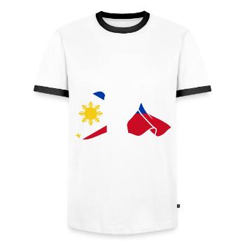 Faust Filipino Philippines - T-shirt contrasté Homme - blanc/noir - Devant - AI Model Female 172 light (172cm) & AI Model Male 178 dark (178cm)