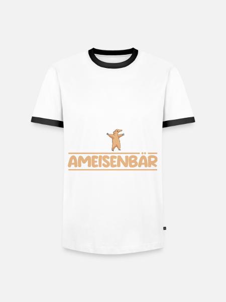 Ameisenbär - Männer Kontrast-T-Shirt - Weiß/Schwarz