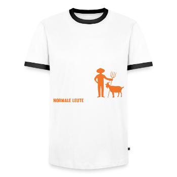 Ziege Ziegenbauer Bauernhof Landwirt Bauer Ziegen - Männer Kontrast-T-Shirt - Weiß/Schwarz - Vorne - AI Model Female 172 light (172cm) & AI Model Male 178 dark (178cm)