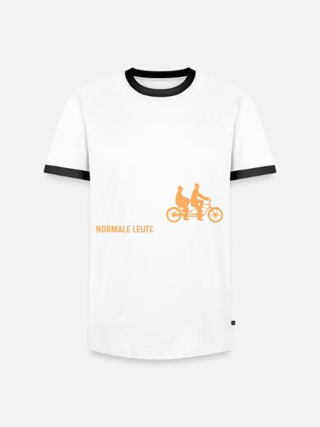 Fahrrad Radfahrer Tandem - Männer Kontrast-T-Shirt - Weiß/Schwarz