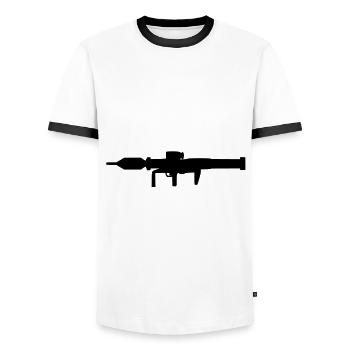 Panzerfaust 3 - Männer Kontrast-T-Shirt - Weiß/Schwarz - Vorne - AI Model Female 172 light (172cm) & AI Model Male 178 dark (178cm)