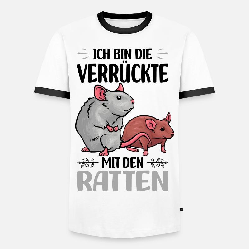 Ratten - Männer Kontrast-T-Shirt - Weiß/Schwarz