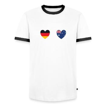 Heartbeat heartbeat Allemagne Australie w 1176 - T-shirt contrasté Homme - blanc/noir - Devant - AI Model Female 172 light (172cm) & AI Model Male 178 dark (178cm)