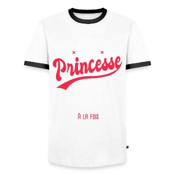 princesse 16 ans cadeau anniversaire 16 ans fille - T-shirt contrasté Homme - blanc/noir - Devant - AI Model Female 172 light (172cm) & AI Model Male 178 dark (178cm)