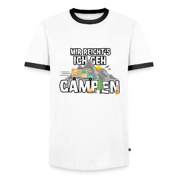 Lustiges Geschenk für Camper "Mir reicht's..." - Männer Kontrast-T-Shirt - Weiß/Schwarz - Vorne - AI Model Female 172 light (172cm) & AI Model Male 178 dark (178cm)