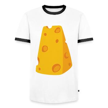 Käsestück Kostüm Käsekostüm Karneval Fasching Käse - Männer Kontrast-T-Shirt - Weiß/Schwarz - Vorne - AI Model Female 172 light (172cm) & AI Model Male 178 dark (178cm)