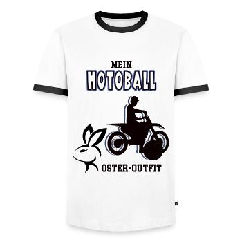 Motoball Spieler Ostern Motoballer Oster Geschenk - Männer Kontrast-T-Shirt - Weiß/Schwarz - Vorne - AI Model Female 172 light (172cm) & AI Model Male 178 dark (178cm)