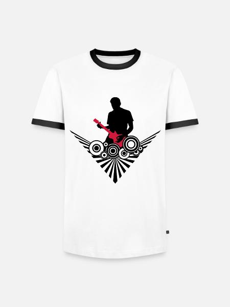 gitarrist - Männer Kontrast-T-Shirt - Weiß/Schwarz