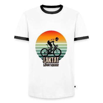 Laktat luegt nicht - Stylisches Rad Statement - Männer Kontrast-T-Shirt - Weiß/Schwarz - Vorne - AI Model Female 172 light (172cm) & AI Model Male 178 dark (178cm)