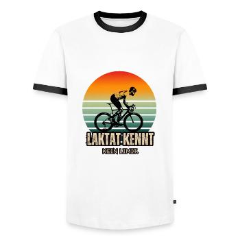 Laktat kennt kein Limit - Rennrad Spruch - Männer Kontrast-T-Shirt - Weiß/Schwarz - Vorne - AI Model Female 172 light (172cm) & AI Model Male 178 dark (178cm)