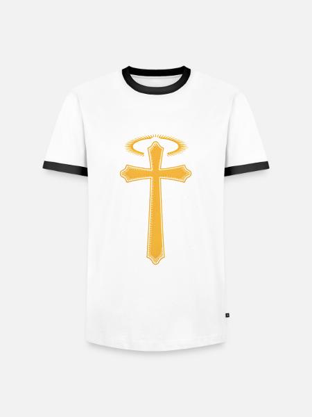 Christelijk Kruis Christendom Jezus God Religie - Mannen contrastshirt - wit/zwart