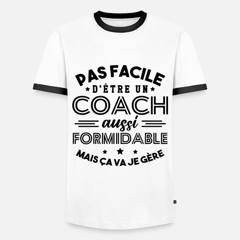Cadeau Formidable pour Coach Formidable - T-shirt contrasté Homme - blanc/noir