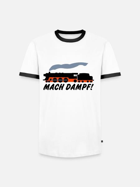 Mach Dampf - Männer Kontrast-T-Shirt - Weiß/Schwarz