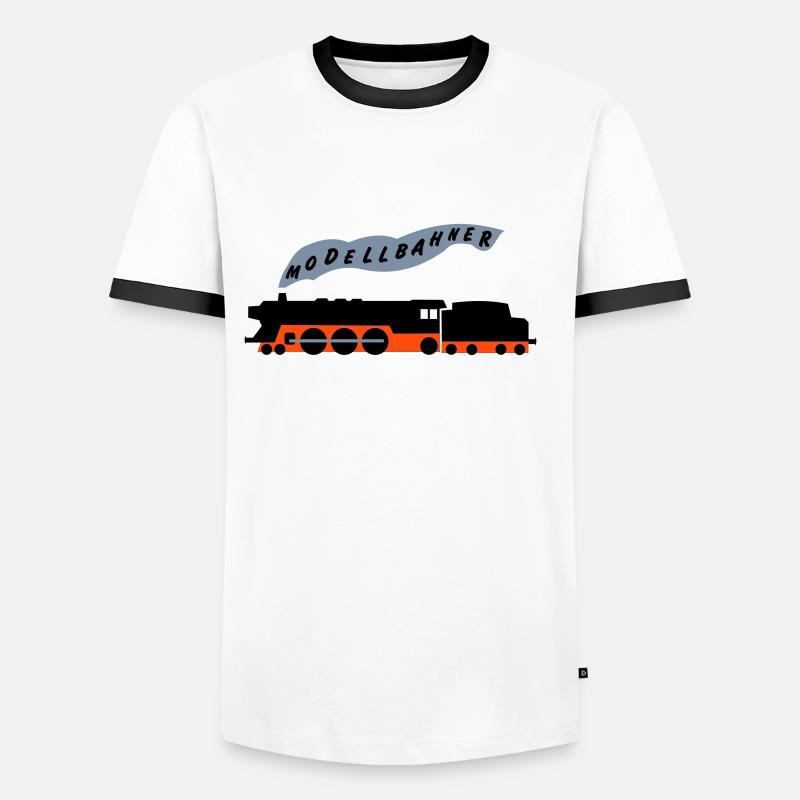 Modellbahner 2 - Männer Kontrast-T-Shirt - Weiß/Schwarz